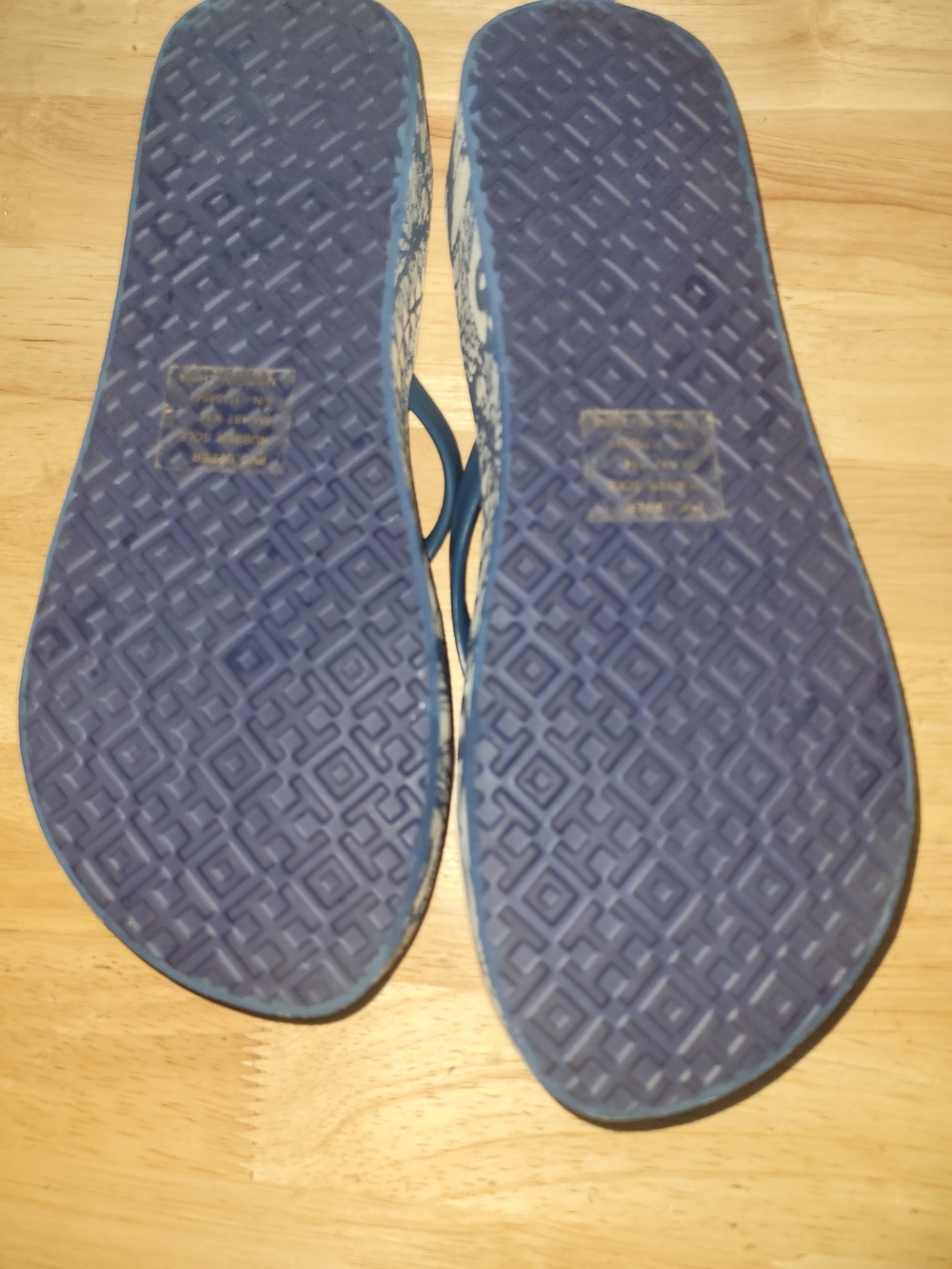 NWOB Tory Burch Blue Logo Flip Flops - Picture 2 of 6